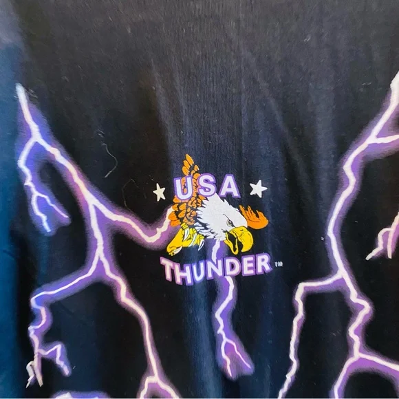 AMERICAN THUNDER X Tiger Lightning Tee Shirt Vintage Rare